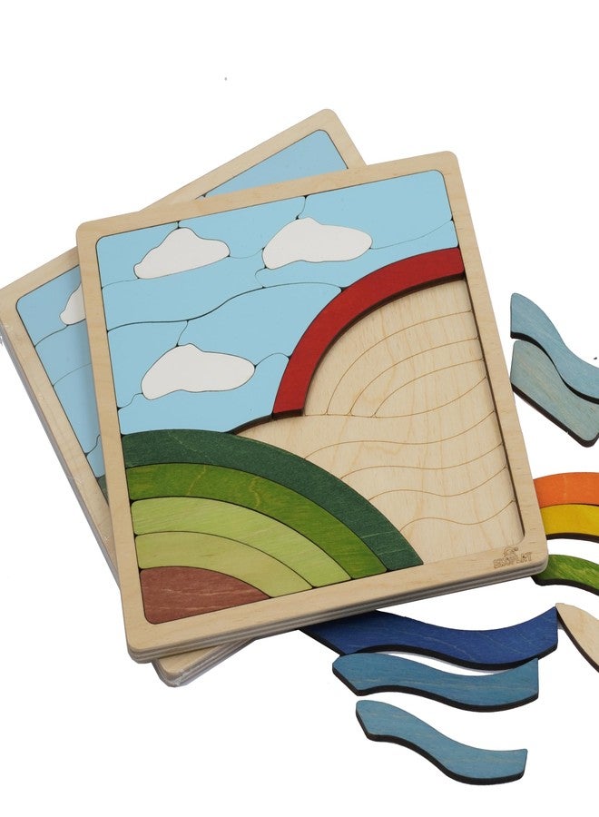 EKOPLAY Rainbow Puzzle for Kids | 25 Pieces Wooden Jigsaw Puzzle | Learning Toy and Gift for Boys Girls Ages 3 Years and Above - Image 3