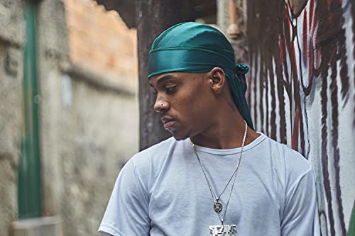 ForceWave 3 Pieces Silky Durags and 1 Wave Cap Pack for Men Waves, Moisture-Tech Fabric Satin Du-Rag - Image 4