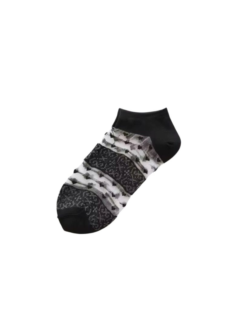 Ladies’ Sheer Ankle Socks – Pack of 5 Floral Pairs | As Light as Petal Kisses on Your Skin – Soft, Airy & Feminine - Image 3