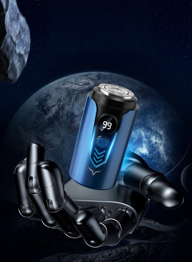 Portable Electric Shaver for Men Mini Electric Razor Dual Head Shaver with Dust Cover LED Power Display USB Rechargeable & Waterproof Shaver for Home Office Travel - Image 1
