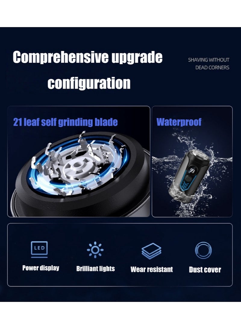 Portable Electric Shaver for Men Mini Electric Razor Dual Head Shaver with Dust Cover LED Power Display USB Rechargeable & Waterproof Shaver for Home Office Travel - Image 4