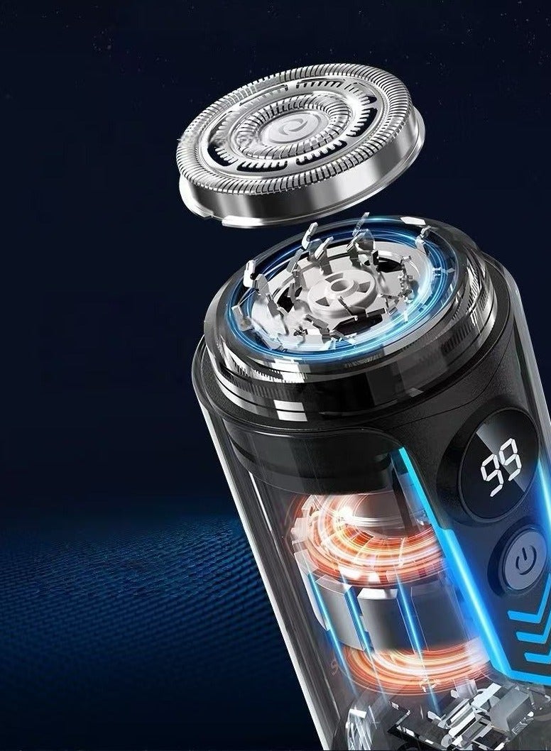 Portable Electric Shaver for Men Mini Electric Razor Dual Head Shaver with Dust Cover LED Power Display USB Rechargeable & Waterproof Shaver for Home Office Travel - Image 5
