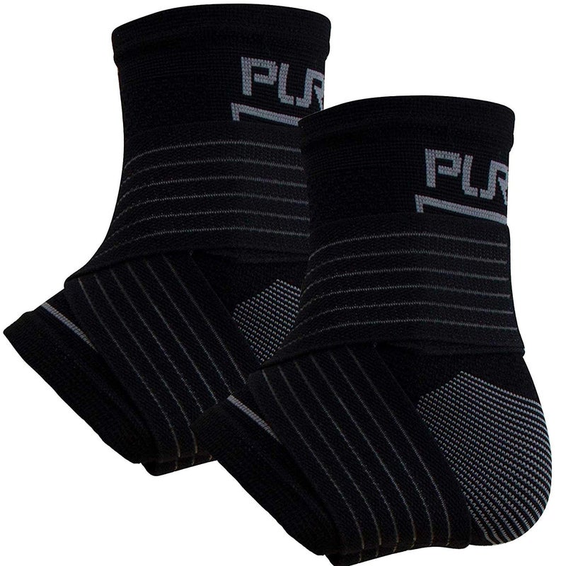 Ankle Support Brace Compression Sleeve with Adjustable Strap Perfect Fit Great for Running Ankle Sprains LXL Black 1 PAIR two sleeves
