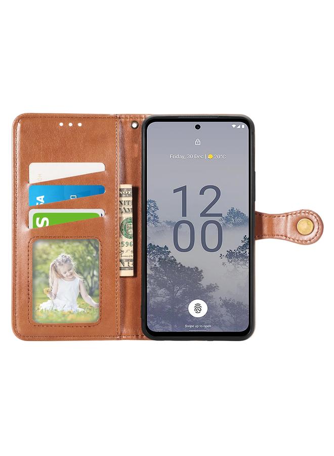 S-TOP Case For Nokia X30 Retro Solid Color Buckle Leather Phone Case - Image 3