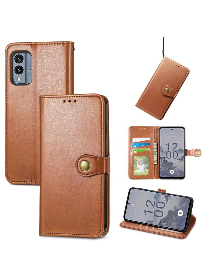 S-TOP Case For Nokia X30 Retro Solid Color Buckle Leather Phone Case - Image 1