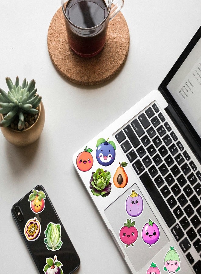 EXO DECOR Fruit & Vegetable Stickers - 120 PCS Fruits Stickers for Laptops, Guitars, Phones, Pads, Skateboards, Bicycles, Motorcycles, Helmets - Waterproof_1238 C - Image 2