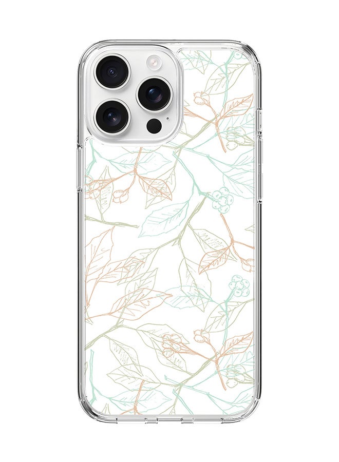 Stylizedd For iPhone 16 Pro Max Case [Compatible with MagSafe] Slim Magnetic cover Clear Phone Case - Delicate Sprigs FP - Image 1
