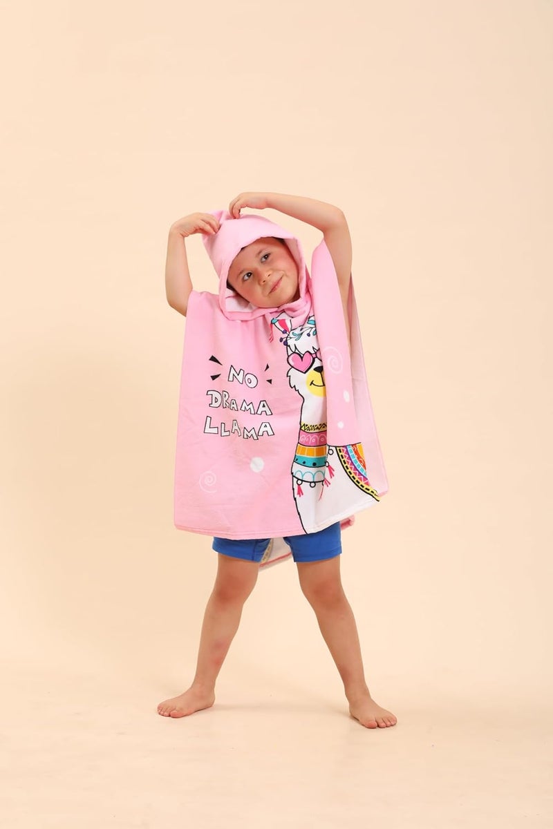 TEHALK Kids Hooded Beach Towels, 24" x 24", Alpaca Unicorn Pattern, Polyester, Machine Washable - Image 4