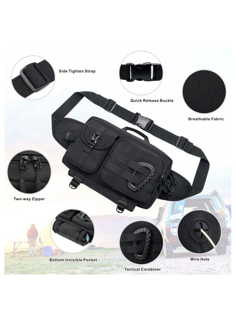 SYOSI SYOSI Waist Bag, Multi Pockets Shoulder Crossbody Bag Sling Chest Bag for Men Women Lightweight Satchel Bag with Adjustable Strap for Sports Outdoor Hiking Cycling Travel Camping  - Image 5