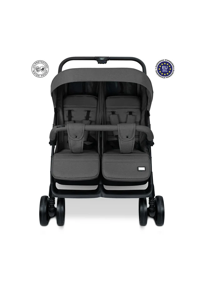 neobreez DUADX Sibling/Twin/Double Side by Side Baby Toddler Stroller,  Compact Baby Trolley Pushchair, One-Hand Fold,  Waterproof UPF 50+ Canopy, 0-3yrs,  30kg, 3yrs Warranty