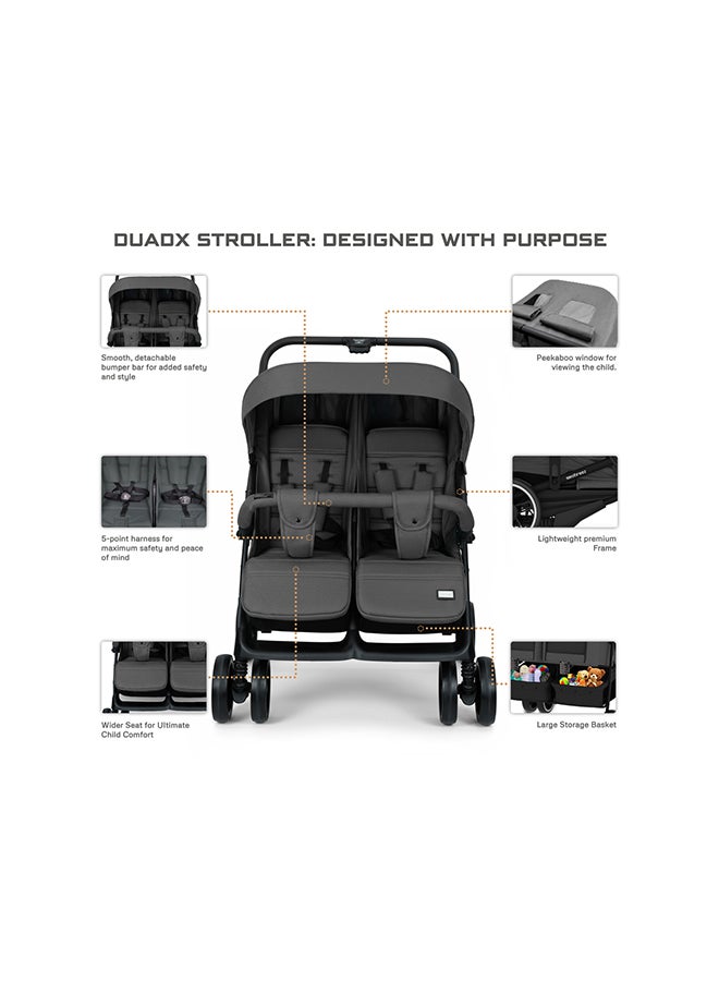 نيوبريز عربة أطفال توأممزدوجة متجاورة من ديوادكس، عربة أطفال مدمجة، قابلة للطي بيد واحدة، مظلة مقاومة للماء بعامل حماية من الأشعة فوق البنفسجية +، ضمان  سنوات - Image 3