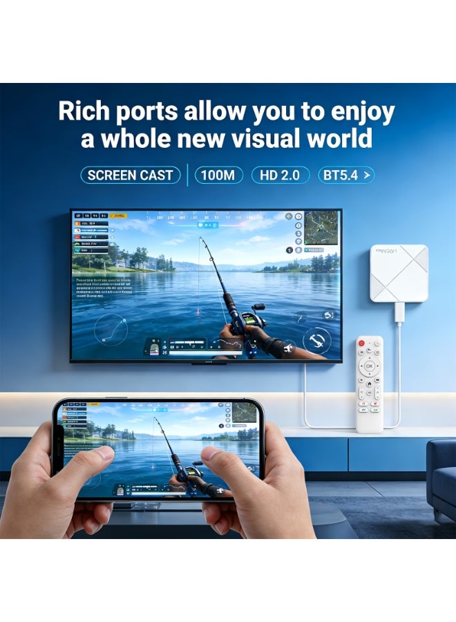 H96 Max Android 14 Smart TV Box, 2GB RAM 16GB ROM, RK3528 Quad Core A53, 4K 3D HDR10 Support, WiFi6 BT 5.0, 4K@60Fps HD, 100M Ethernet, Voice Assistant, Media Player, Mirroring Cast - Image 4