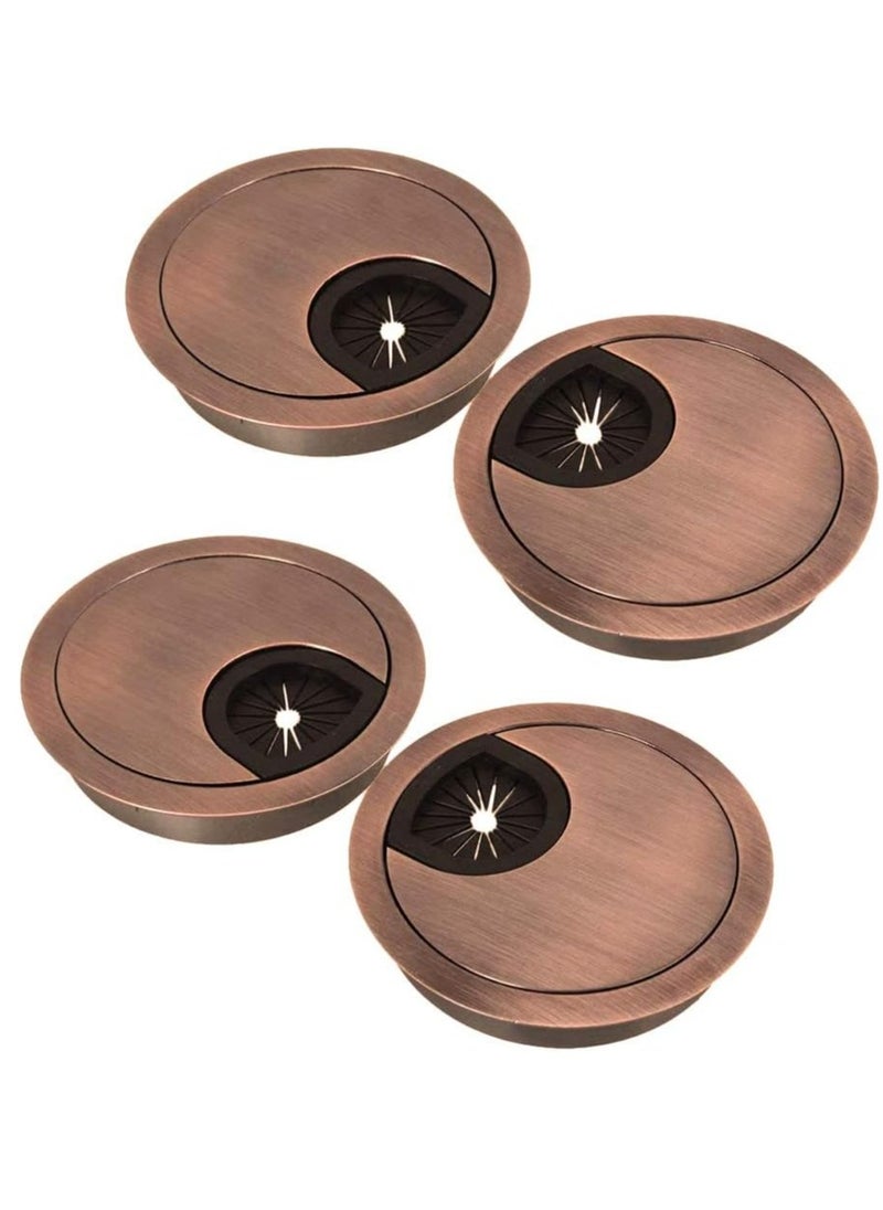 Oasisgalore - 4-Pack 50mm Metal Desk Grommet Kit, Wire Hole Cover for Home & Office Desktops - Image 1