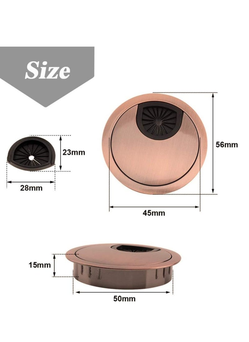 Oasisgalore - 4-Pack 50mm Metal Desk Grommet Kit, Wire Hole Cover for Home & Office Desktops - Image 1