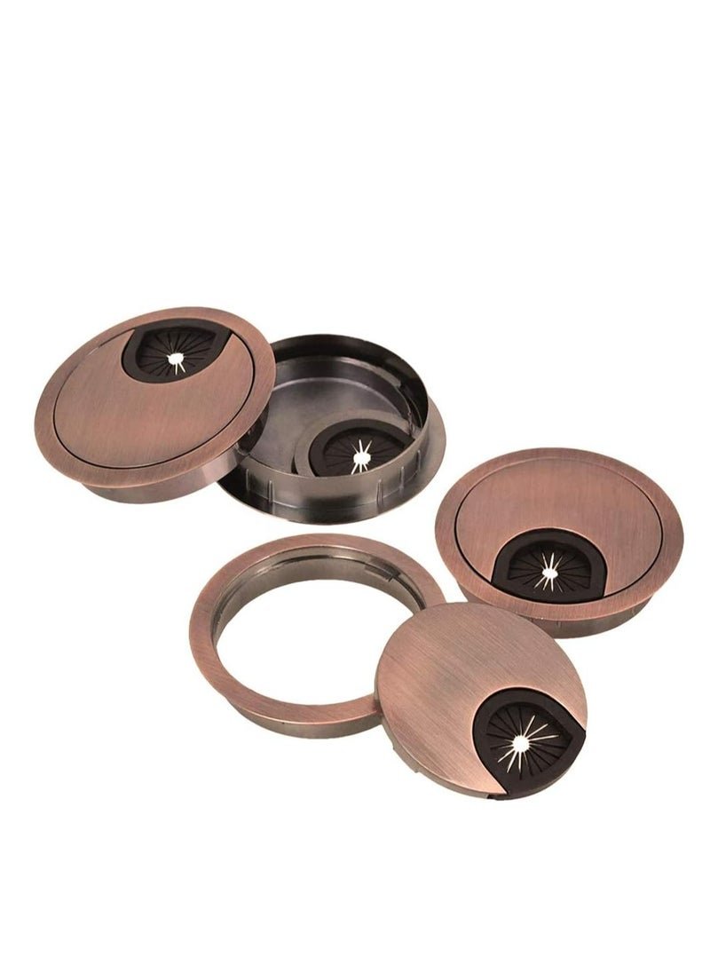 Oasisgalore - 4-Pack 50mm Metal Desk Grommet Kit, Wire Hole Cover for Home & Office Desktops - Image 1