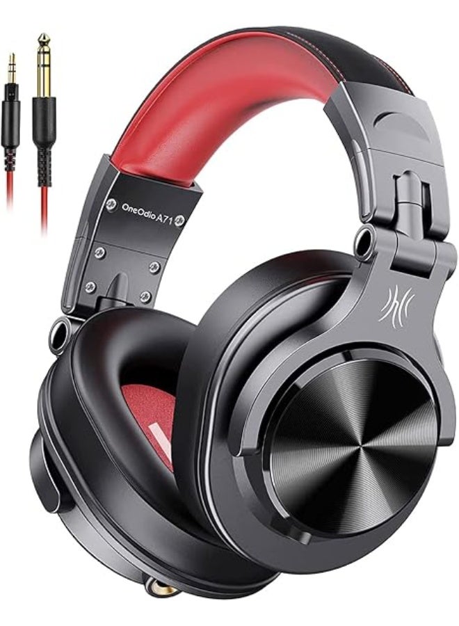 OneOdio A71 Hi-Res Studio Recording Headphones - Wired Over Ear Headphones with SharePort, Professional Monitoring & Mixing Foldable Headphones with Stereo Sound - Black - Image 1