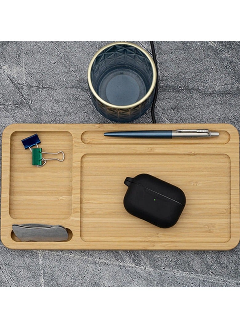 Woodwave Pad With Wireless Charger Multi-Function Desk Organizer  - Image 3