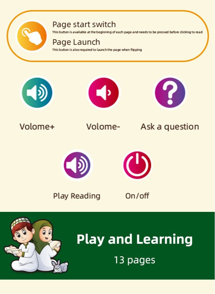 GOOTOY العربية الإنجليزية ثنائية اللغة نقطة القراءة كتاب إلكتروني مع السبورة البيضاء  - Image 3