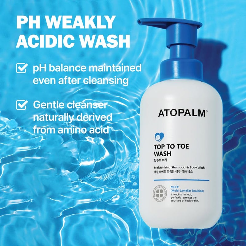 ATOPALM Top to Toe Baby Wash & Shampoo, Sulfate-Free, pH Balanced, Head to Toe Bath, 10.1 Fl Oz, 300ml - Image 4
