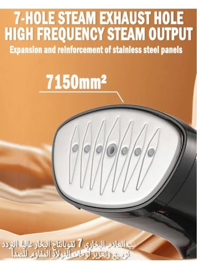مكواة بخار للملابس، مكواة بخار محمولة عالية الطاقة، مكواة بخار يدوية، 15 ثوانٍ، تسخين سريع، مزيل التجاعيد - 1800 واط 320 مل - Image 2