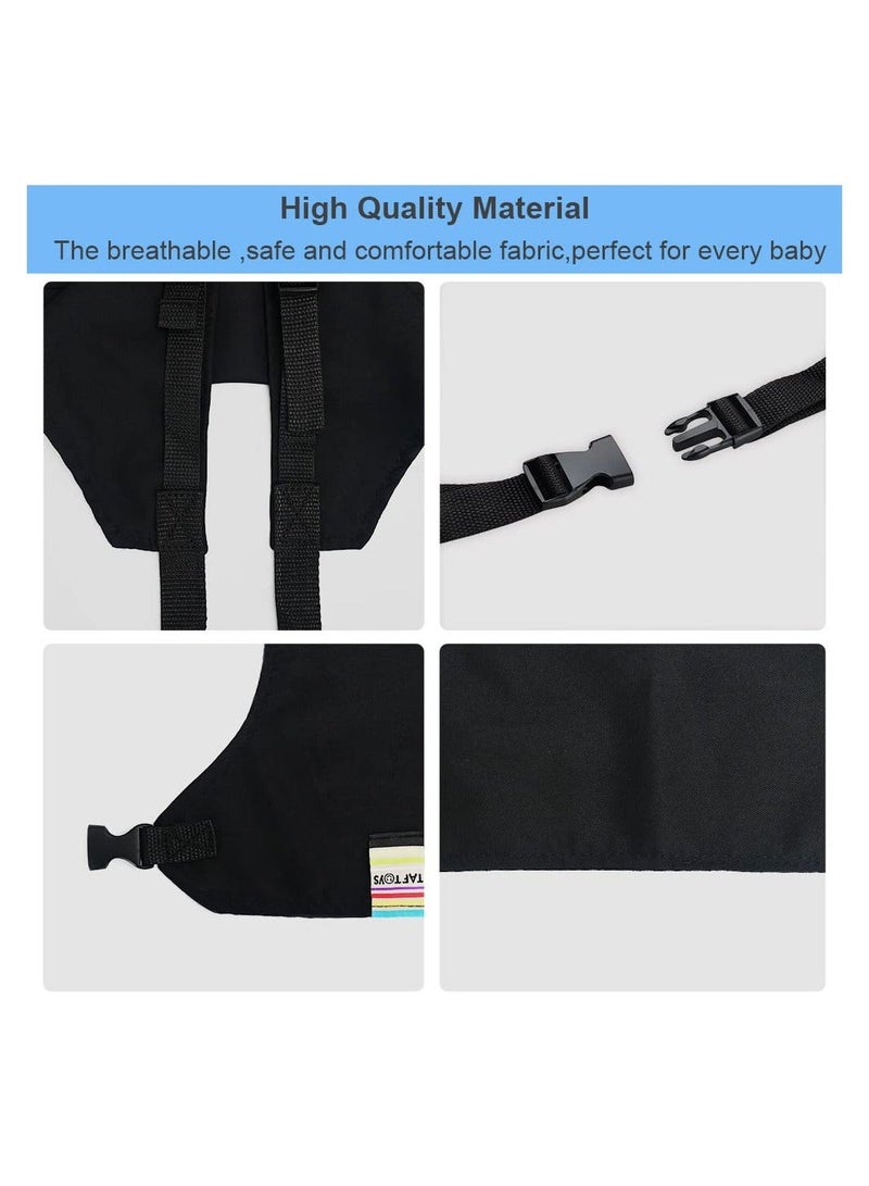 Baby Harness Seat for High Chair, Portable Straps Baby Feeding Safety Seat, Foldable Baby Booster Harness Belt for Restaurants, Travel, Home, Shopping (Black)  - Image 2