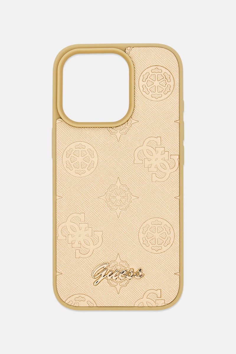 GUESS iPhone 16 Pro Brand Logo Protective Case, Gold - Image 1
