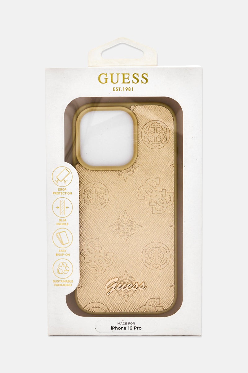 GUESS iPhone 16 Pro Brand Logo Protective Case, Gold - Image 2