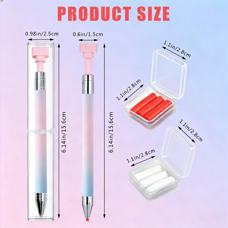 Weesdsio New Automatic Refillable Wax Pen, Diamond Art Painting Pen with Wax Diamond Art Accessories Refillable Wax Pen for Diamonds Arts Nail DIY Craft (Gradient Blue) ï»¿ - Image 2