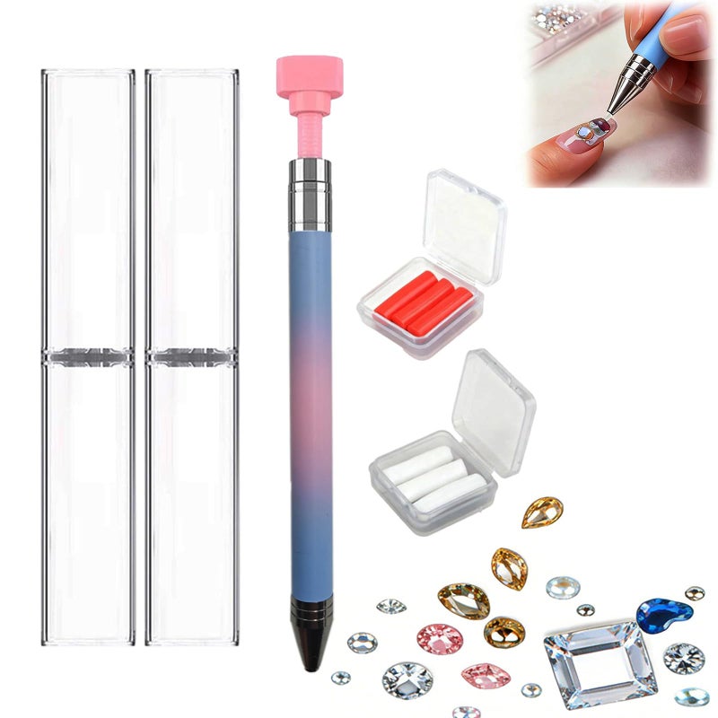 Weesdsio New Automatic Refillable Wax Pen, Diamond Art Painting Pen with Wax Diamond Art Accessories Refillable Wax Pen for Diamonds Arts Nail DIY Craft (Gradient Blue) ï»¿ - Image 1