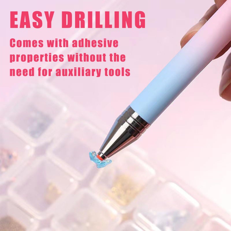 Weesdsio New Automatic Refillable Wax Pen, Diamond Art Painting Pen with Wax Diamond Art Accessories Refillable Wax Pen for Diamonds Arts Nail DIY Craft (Gradient Blue) ï»¿ - Image 4