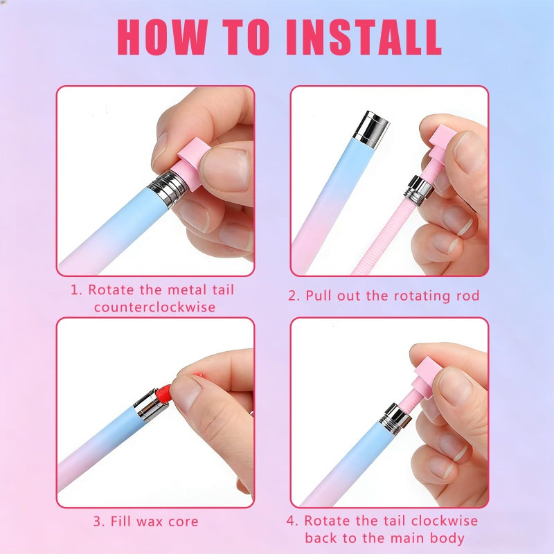 Weesdsio New Automatic Refillable Wax Pen, Diamond Art Painting Pen with Wax Diamond Art Accessories Refillable Wax Pen for Diamonds Arts Nail DIY Craft (Gradient Blue) ï»¿ - Image 5