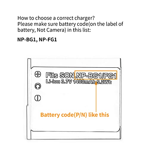 Norifon NP-BG1 USB Charger for Sony Cyber-Shot DSC-H50 DSC-H55 DSC-H70 DSC-H90 DSC-HX30V DSC-HX5V DSC-HX7V DSC-HX9V DSC-W150 DSC-W290 DSC-W230 DSC-W220 DSC-W200 DSC-W300 DSC-W50 Camera and More - Image 3