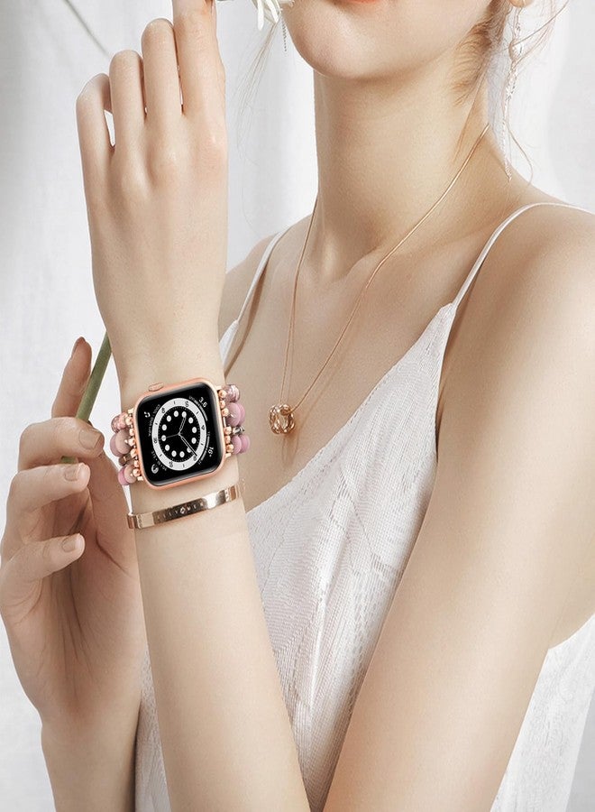 VISOOM Beaded Boho Bracelet Compatible for Apple Watch Band 40mm/38mm/41mm/42mm Series11 10 9 8 7 SE Series 6/5/4 Women Fashion Cute Handmade Crystal Beads Watch Strap for iWatch Bands Series 3/2/1 - Image 4