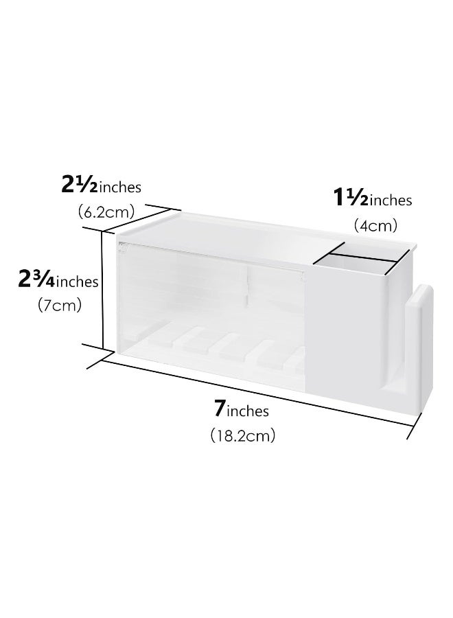 Wallmount Toothbrush Holder, 5 Slots with Cover, Plastic Multifunctional Toothpaste Toothbrush Organizer, Compatible with Oral-B Cross Action, Colgate Renewal, for Shower, RV, Camper(White)  - Image 5