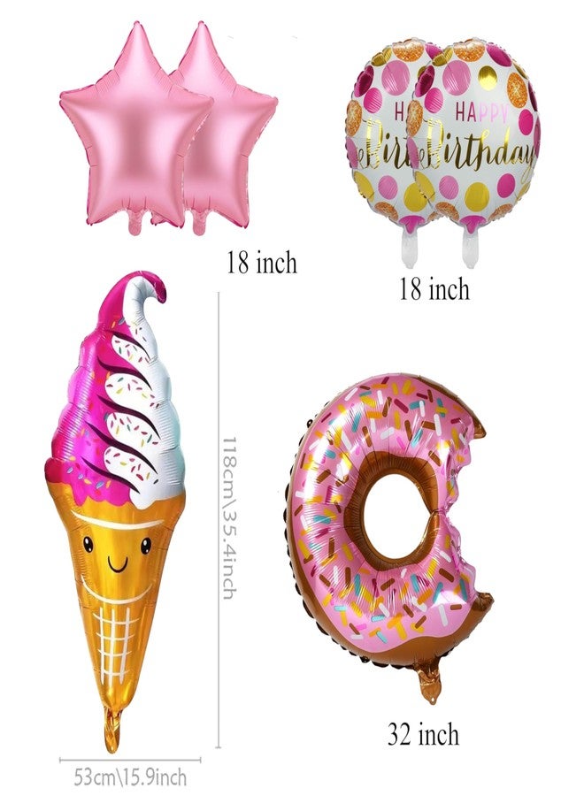 TOYXE Softy Ice Cream Donut Foil Birthday Balloons Set of 6 Pcs - Image 2
