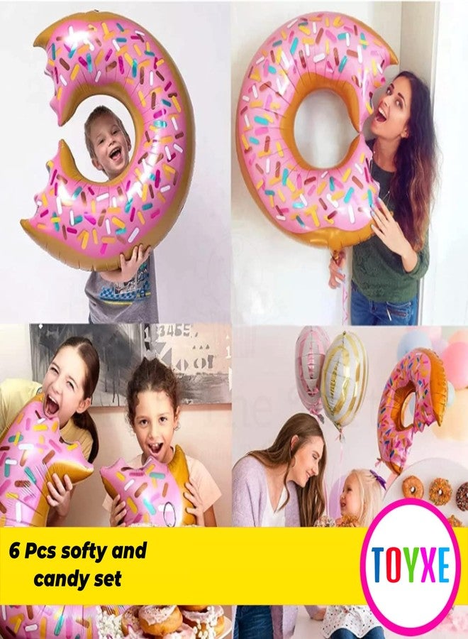 TOYXE Softy Ice Cream Donut Foil Birthday Balloons Set of 6 Pcs - Image 4