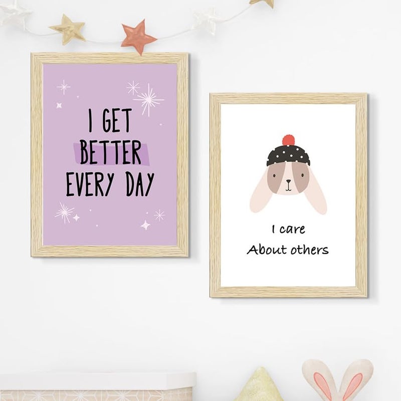 ArtX Paper Motivational Quotes Wall Paintings For Kids Room, Inspirational Kids Wall Frame, A4 Size, Multicolor, Synthetic Wood, Set Of 6 - Image 3