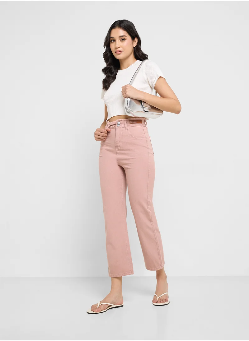 جينجر Garment Dye Straight Fit Pants