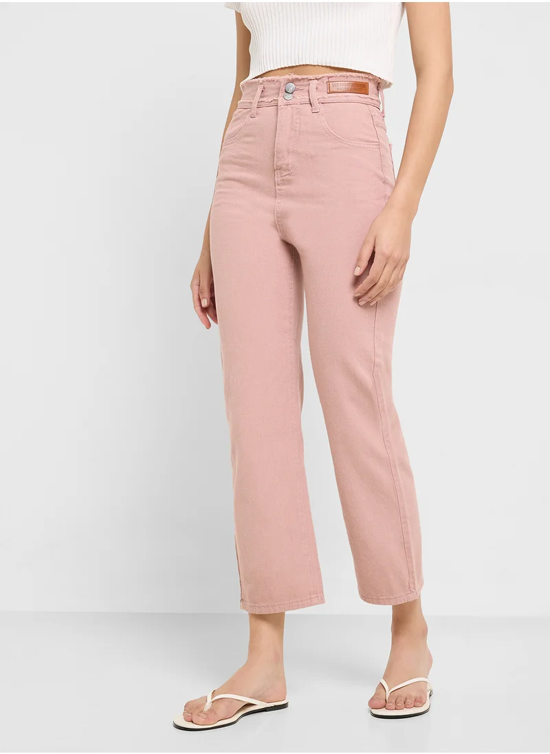 جينجر Garment Dye Straight Fit Pants