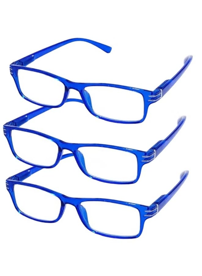 3 Pack Reading Glasses for Men and Women Comfortable Scratch Resistant Reading Glasses for Phone Computer +1.00 to +4.00 with Case and Free Cotton Handkerchief - Image 1