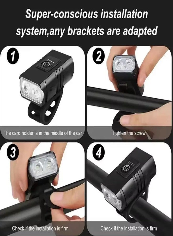 JANCOM Cycle Front Light Rechargeable LED Cycle Lights for Night Riding Bicycle Headlight with Power Indicator for Mountain Road Cycling Bicycle Headlight Outdoor Night Riding - Image 5