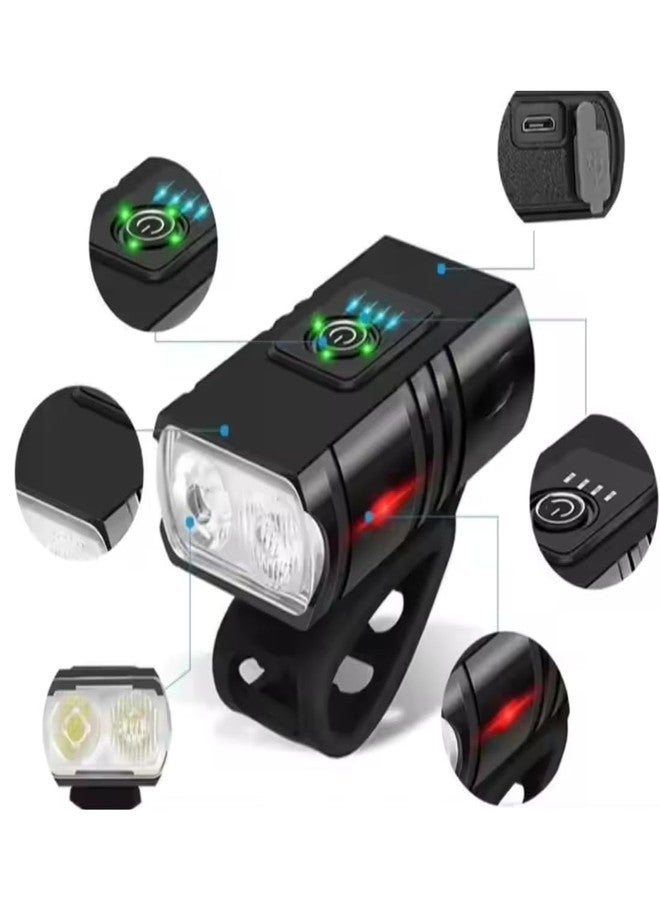JANCOM Cycle Front Light Rechargeable LED Cycle Lights for Night Riding Bicycle Headlight with Power Indicator for Mountain Road Cycling Bicycle Headlight Outdoor Night Riding - Image 4