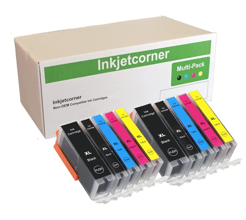 Inkjetcorner Compatible Ink Cartridges Replacement for use with iX6820 MX920 MG5620 MG6620 MG6600 iP7220 2 Big Black 2 Small Black 2 Cyan 2 Magenta 2 Yellow 10Pack