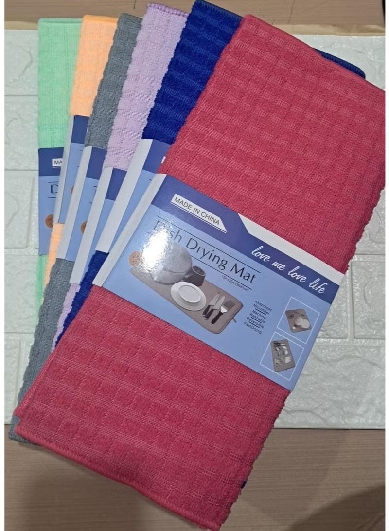 1 Pc Dish Drying Mat, Absorbent Microfiber Dish Drying Mat for Kitchen, Washable and Machine able - Image 2