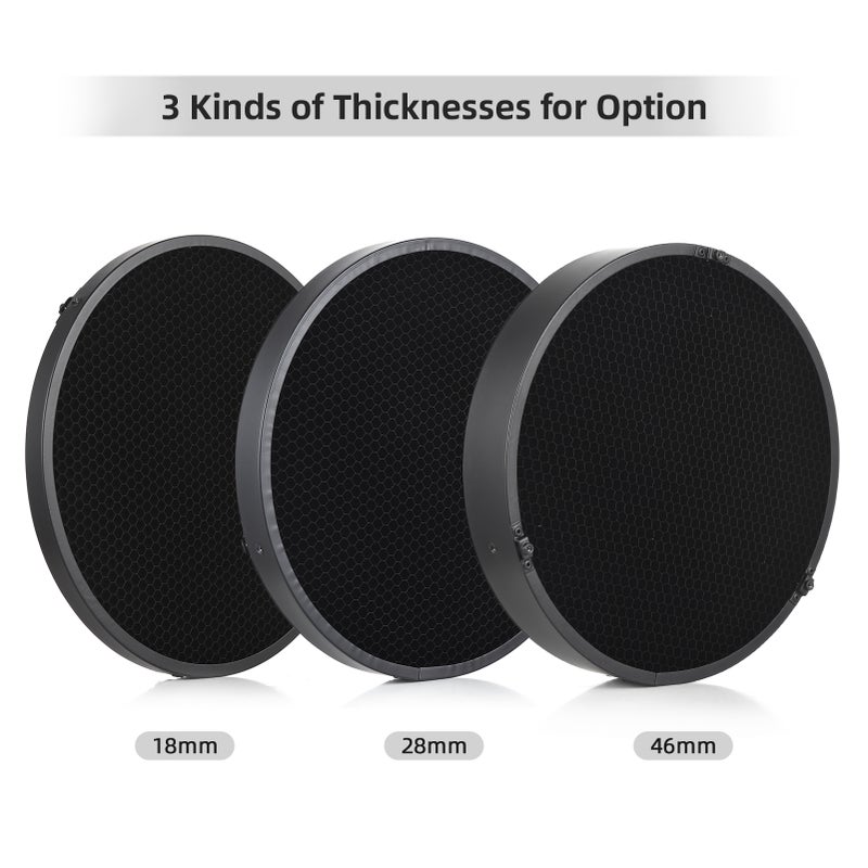 Photography Honeycomb Lamp Shade Grid 60 Degree with 4pcs Color for 180mm-250mm/7.1in-9.8in Reflector Diffuser Studio Light Strobe Accessory - Image 2