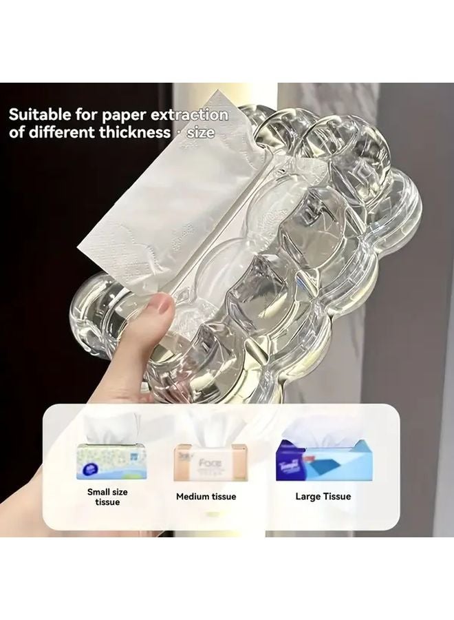 Grey Acrylic Cloud Shaped Tissue Box Holder For Home Desk And Bedroom Decor - Image 3