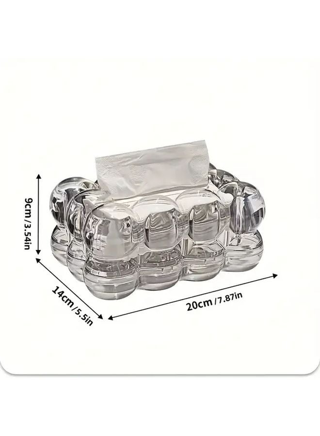 Grey Acrylic Cloud Shaped Tissue Box Holder For Home Desk And Bedroom Decor - Image 2