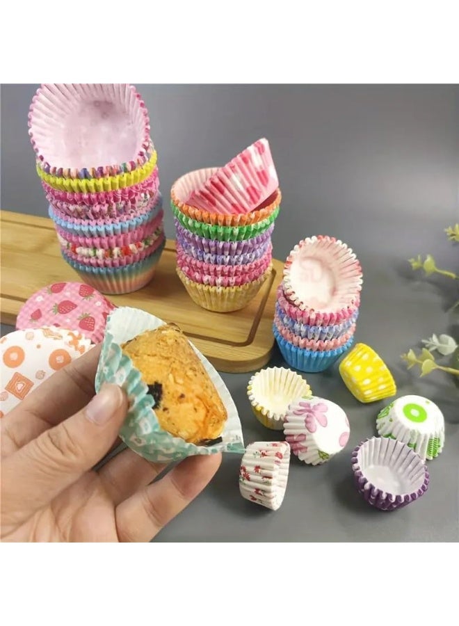 Mini Cupcake Paper Liners Rainbow Christmas Baking Cups Colorful Muffin Liners Candy Cup Cupcake Wrappers Disposable for Birthday Party Wedding-30pcs - Image 3