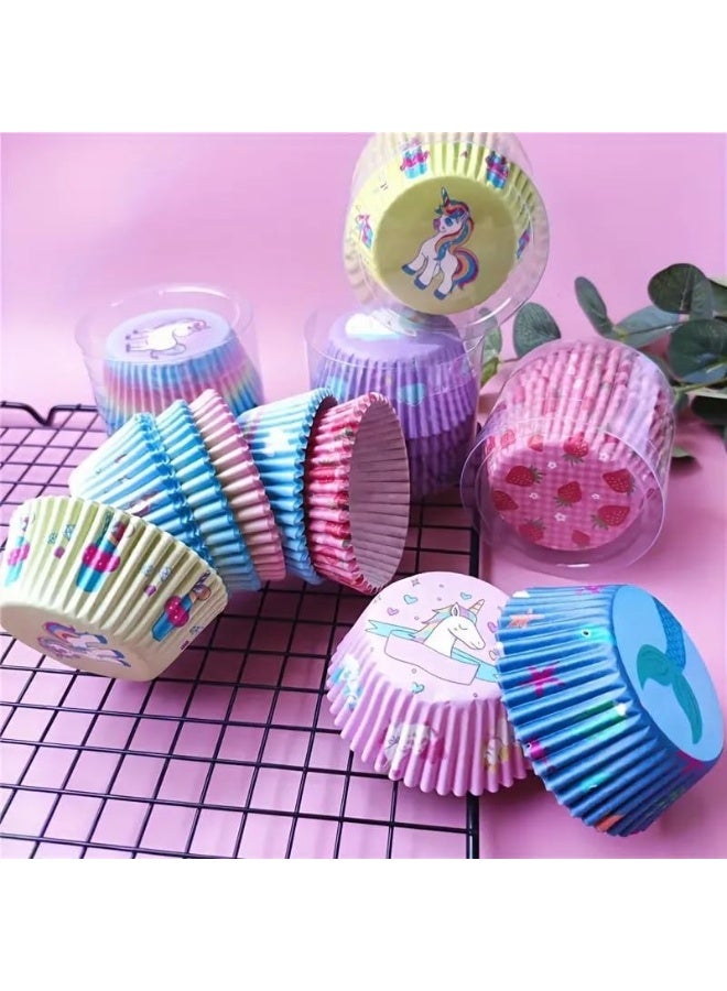 Mini Cupcake Paper Liners Rainbow Christmas Baking Cups Colorful Muffin Liners Candy Cup Cupcake Wrappers Disposable for Birthday Party Wedding-30pcs - Image 4