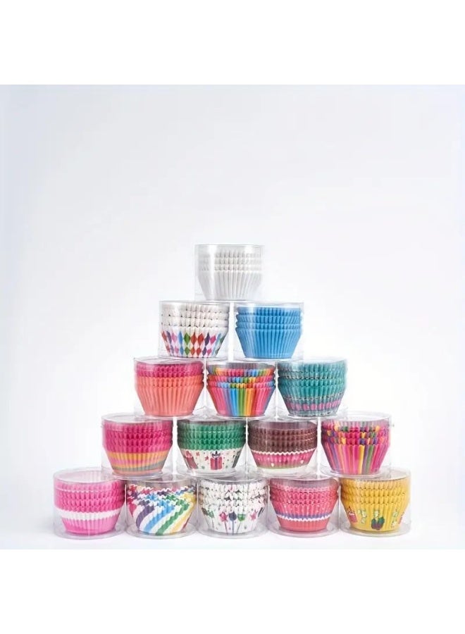 Mini Cupcake Paper Liners Rainbow Christmas Baking Cups Colorful Muffin Liners Candy Cup Cupcake Wrappers Disposable for Birthday Party Wedding-30pcs - Image 5